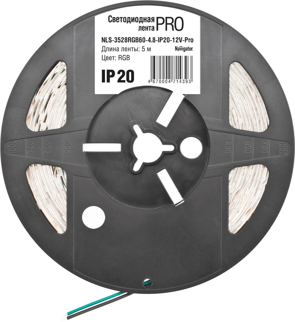 СД Лента Navigator 71 439 NLS-3528RGB60-4.8-IP20-12V-Pro R5, ввезен из РФ