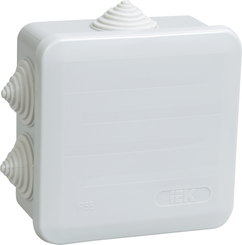 Коробка расп. КМ41255 о/п 100х100х50мм IP44 6 вв. серая IEK