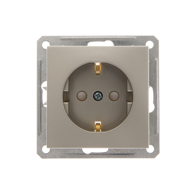 W59 Розетка 1-я с/у с/з з/шт 16А (шампань, б/рамки)(10шт) RS16-152-4-86,
